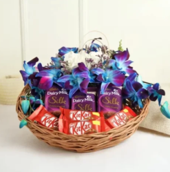 luxury orchid flower basket for elegant gifting and special occasions