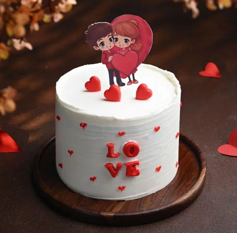 Two Hearts One Love Romantic Celebration Cake Online two hearts one love cake for romantic couple celebration and gifting
