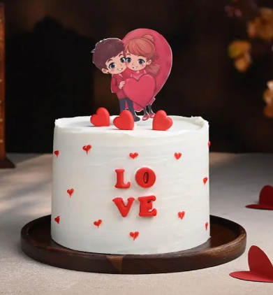Two Hearts One Love Romantic Celebration Cake 3