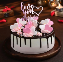 romantic valentine heart cake for couple love celebration and gifting