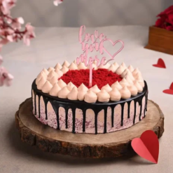 choco velvet romantic cake for valentine and love celebration