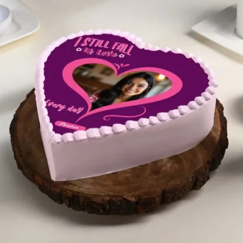Valentine Personalized Photo Heart Love Cake 2
