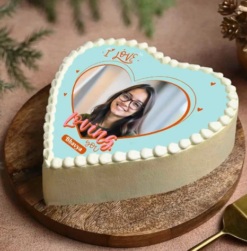 Valentine photo frame cake for romantic celebration