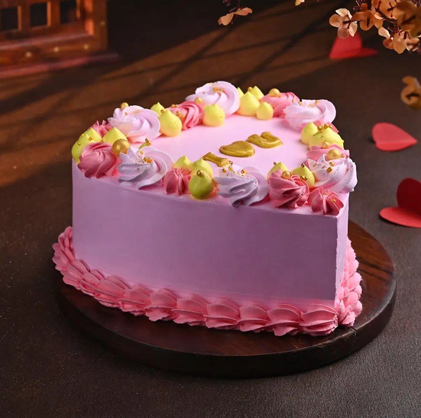 Valentine Rose Heart Cake 1