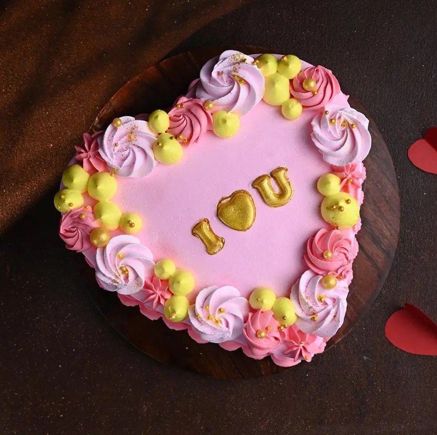 Valentine Rose Heart Cake 2