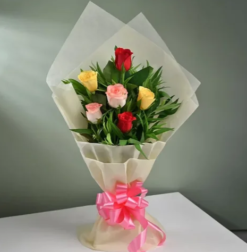 Velvet red rose bouquet for romantic gift and anniversary