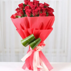 Velvet red rose bouquet for romantic gift and anniversary