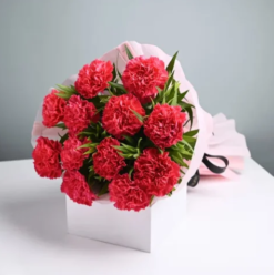 Velvety crimson red rose bouquet for romantic gifting