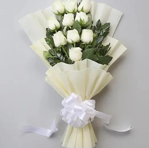 White Rosy Romance Bouquet 2
