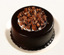 choco kitkat crave crown cake with crunchy chocolate bars and cream layers