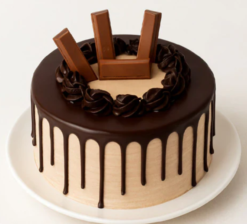 kitkat choco crunch crown cake with chocolate bars and creamy layers
