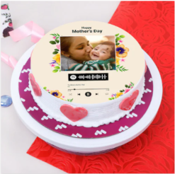 maa melody spotify cake with custom song QR code and photo print