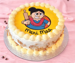 mothers day photo cake with custom image and love theme design