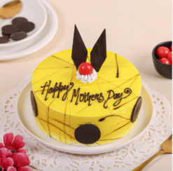 pineapple mothers aura cake with creamy layers for mother day celebration