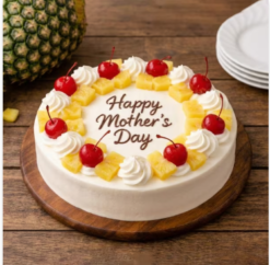 sweet mom pineapple love cake with soft creamy layers for mother day