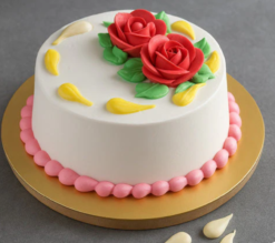 vanillora elysee cake with soft vanilla cream layers and elegant finish