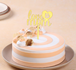 butterscotch cake for mother with cream design