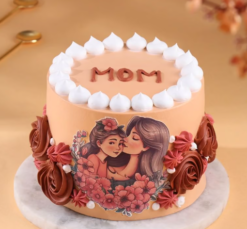Mothers day floral cake with elegant flower design