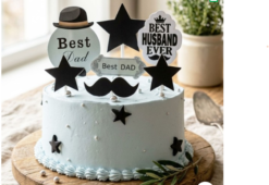 fathers day cake dads golden memories photo cake online delivery India
