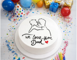 fathers day cake dads heartfelt line art cake online delivery India