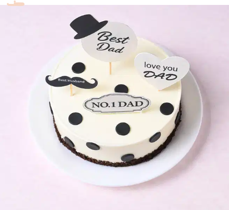 Dad’s Stylish Hat & Mustache Cake 1