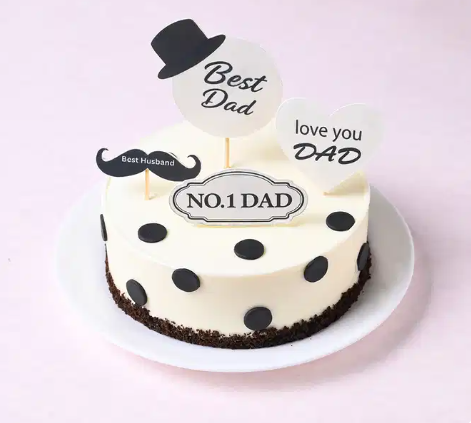 Dad’s Stylish Hat & Mustache Cake fathers day cake dads stylish hat mustache cake online delivery India