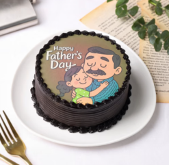 fathers day chocolate photo cake dads warm hug chocolate photo cake online delivery India