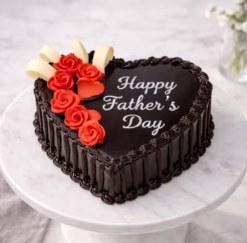 fathers day heart cake rosy heart cake for dad online delivery India