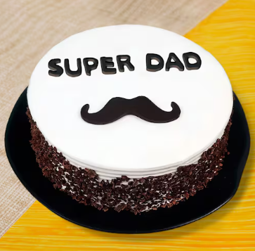 Super Dad Mustache Theme Cake fathers day theme cake super dad mustache cake online delivery India