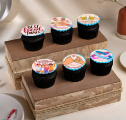 Besties Choco Cupcake Party set of six BFF chocolate cupcakes