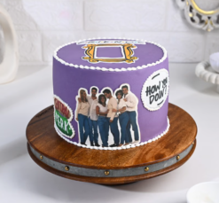 Besties Coffee Reunion Cake with FRIENDS inspired theme for birthday celebration
