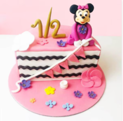 Pink Bow Princess Cake pink Minnie Mouse theme birthday cake for girls online India